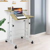 Mobile Standing Desk Height Adjustable PC Laptop Table wIith Flip-over Desktop