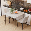 White / Grey Rectangle Dining Table Sintered Stone Top Metal Legs Dining Room