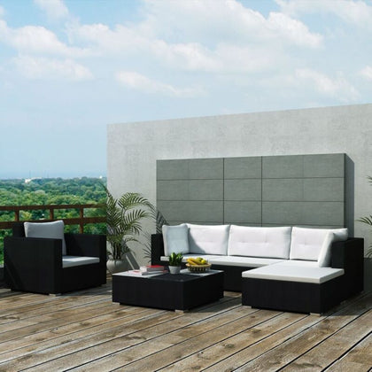 42743 17 Piece Garden Sofa Set Poly Rattan Black (UK/IE/FI/NO Only) F1M4