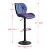 Modern 2 Velvet Bar Stools Diamond Seat Kitchen Salon Chairs Pub Gas Lift Swivel