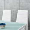 105cm 120cm Glass Dining Table and 4 /6 Padded Chairs Set Home Kitchen Furniture
