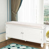 Hallway Shoe Storage Cabinet Cupboard 2-Doors Bench Window Seat with Cushion Pad