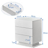 High Gloss LED Bedside Tables Cabinets 3 Drawers Nightstand Bedroom White Black
