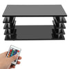 Black Mobile LED Coffee Table With Storage Shelves High Gloss Modern Living Room