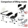 70CM Lifting Table Top Can Tilt Desk Chair Set Kids Study Learning Table W/Lamp