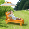 Kids Outdoor Chaise Lounge Chair Children Portable Cushioned Lounger W/ Umbrella