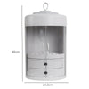 Clear White Rotating Storage Drawer Box Organizer Cabinet Office Home Desk Unit