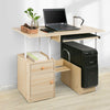 Small Computer Desk Keyboard Tray Study Writing Table Storage Bookshelf Drawer