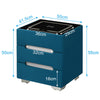 2/3 Drawers LED Bedside Tables Cabinets Wireless Charging Bedroom Furniture