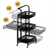 3 Tier Kitchen Trolley Cart Metal Storage Rack Bathroom Organizer Adjustable