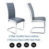 2 4 6 Grey Faux Leather Dining Chairs High Back Chrome Legs Home Furniture Chair