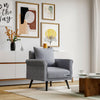Modern Grey Linen Fabric Single Seater Sofa Settee Loveseat Armchair W/Pillow