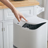 2 Tier Mobile Rubbish Bin 48L Recycle Pedal Waste Trash Can Kitchen Garden White