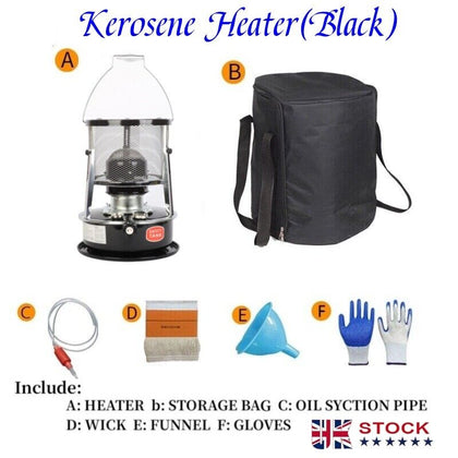 KEROSENE OIL HEATER 4.6 L PORTABLE WICK HEATING STOVE FOR INDOOR CAMPING OUTDOOR