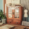 Kitchen DeskTop Cupboard Vintage Wood Storage Shelves Drawers Cabinet Glass Door