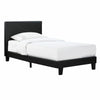 Upholstered Bed Frame PU Headboard Double/Single Size Bed Platform in Black