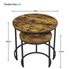 Round Nesting Table, Wood Coffee Table Set of 2 for Small Space/Living Room