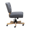 Linen Fabric Buttoned Back Adjustable Swivel Cushiony Computer Desk Chair Office