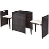 3PC Rattan Furniture Bistro Set Garden Chair Table Patio Outdoor Conversation