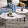 2 Nest Coffee Table Marble Accent Cocktail Side Desk Living Room Balcony Office