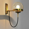 Glass Ball Wall Light Spherical LED Wall Lamp Vintage Industrial Loft Bar Sconce