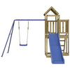 Playhouse with Slide Swing Impregnated Wood Pine M7Y4