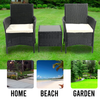 Outdoor Rattan Garden Furniture 3PCS Bistro Set Patio Wicker Table & Chair Set.