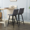 2X Grey Velvet Bar Stools Kitchen Pub Chairs Breakfast Stools 65 cm seat High