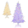 6FT Pre-lit Artificial Christmas Tree Hinged Xmas Tree with 300 LED Lights