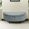 Upholstered Ottoman Living Room Semicircle Storage Stool Bed End Bench Footrest