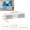 63" Modern Grey TV Unit Cabinet Stand Matt Body High Gloss Blue LED Large Doors