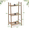 3-tier Bamboo Plant Stand Freestanding Ladder Plant Storage Shelf Display Rack