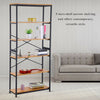 6 Tier Industrial Metal Book Shelf Ladder Shelving Rack Storage Unit Organizer