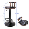 2 X 360° Swivel Elegant Wooden Bar Stool High Leg Lifting Leather Seat Chair Pub