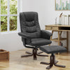 Ajustable Height PU Leather Swivel Recliner Chair W/ Footstool Lounge Sofa Chair