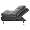 Adjustable Folding Grey Velvet 3 Seater Sofa Click Clack Sleeper Sofa Bed Settee