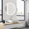 60cm Round Anti-fog LED Lighted Mirror Wall Mounted Bathroom Mirror Touch Switch