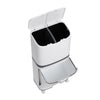 48L Mobile Kitchen Garbage Can Trash Sorting Foot Pedal Step Rectangle Waste Bin