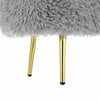 Faux Fur Footstool Bed End Sofa Padded Bench Fleece Pouffe Stool Vanity Chair UK