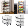 Large Stackable Metal Wire Basket Trolley Rack Kitchen Fruit Vegetable Storages