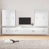 8 Piece TV Cabinet Set High Gloss White Engineered Wood M0T7