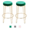 2X Velvet Bar Stools Bar Chairs Pub High Chairs Breakfast Kitchen Bar Bistro UK