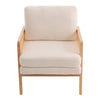 Stylish Modern Rattan Armchair Living Room Accent Chair Wooden Frame Single Sofa