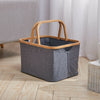Foldable Felt Linen Storage Basket Bin Toy Box Clothes Organizer Basket w Handle