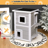 Wooden 2-Floor Cat House Pet House Kitten Shelter With Window Outdoor Indoor
