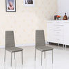 Set of 4 Dining Chairs High Back PU Leather Kitchen Chair Modern Meatl Legs Home