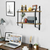 Floating Shelves Metal Wall Shelf Retro Industrial Hanging Wood Shelving Rack