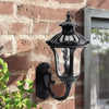 Steampunk Vintage LED Outdoor Wall Light Clear Metal Lantern Garden Wall Lamp UK