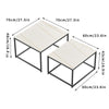 Small Large Nesting Marble Coffee Table Stacking End Table SpaceSaving Sofa Desk