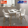White Dining Table and 2 4 6 Chairs Set Wood Legs Kitchen Home Retro Room Chair